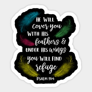 Cover You With His Feathers Psalm 91:4 Parrot bird Sticker